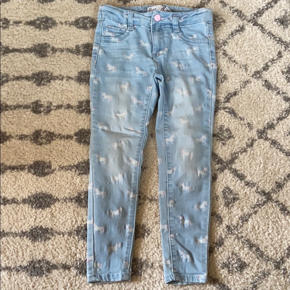 Girls unicorn skinny jeans